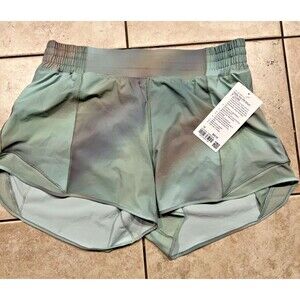 Lululemon Shorts Womens 14 Hotty Hot High Rise HR Green 4” Lined Athletic Gym NW